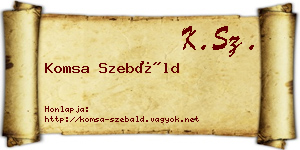 Komsa Szebáld névjegykártya